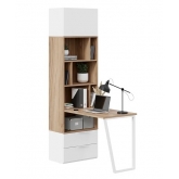 Шкаф комбинированный Порто со столом 366 Исп.2 (Белый Жемчуг, Яблоня Беллуно, Белый софт)